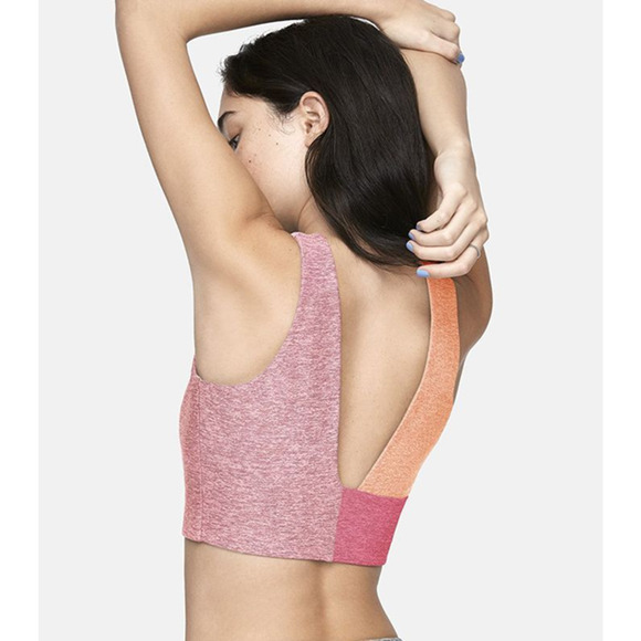 Outdoor Voices Venus Crew Neck Colorblock Crop Top Pink S - Picture 4 of 7